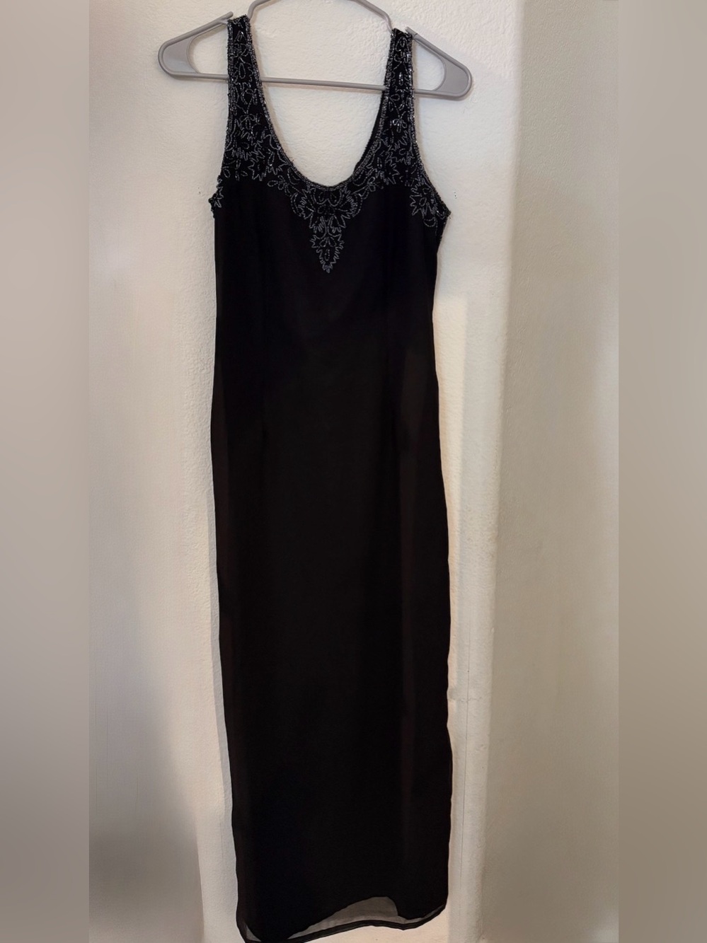 Black Beaded Vintage Maxi Dress